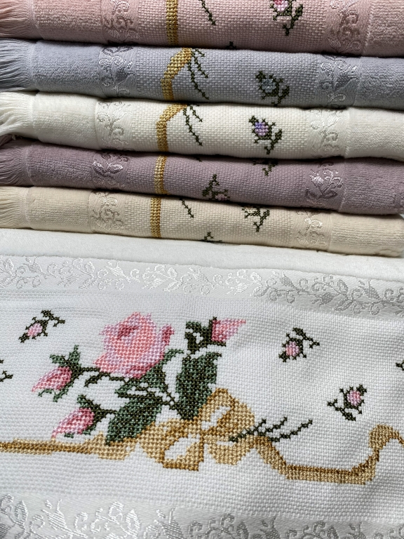 50x90 MYSOFT 6 LI NAKIŞLI HAVLU - FİYONK