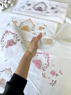 50X90 SARRA 6'LI 3D KADİFE HAVLU - GONCA