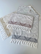 50x90 SARRA 3'LÜ SARE BAĞLAMALI DAMASK HAVLU