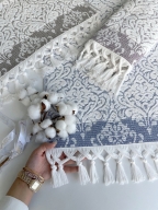 50x90 SARRA 3'LÜ SARE BAĞLAMALI DAMASK HAVLU
