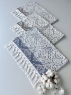 50x90 SARRA 3'LÜ SARE BAĞLAMALI DAMASK HAVLU