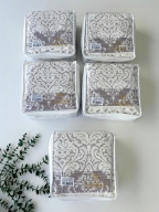50x90 SARRA 3'LÜ SARE BAĞLAMALI DAMASK HAVLU