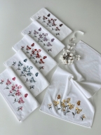 50X90 SARRA 6'LI 3D KADİFE HAVLU - GELİNCİK