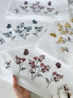50X90 SARRA 6'LI 3D KADİFE HAVLU - GELİNCİK