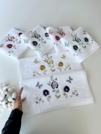 50X90 SARRA 6'LI 3D KADİFE HAVLU - AKASYA