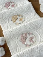 50x90 SARRA 3D BUKLE KREM 6'LI HAVLU - NİLSU