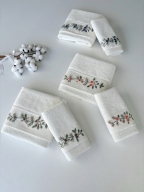 SARRA KAPAMA 2'Lİ ROKOKO NAKIŞLI HAVLU - GÜL