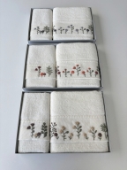 SARRA KAPAMA 2'Lİ ROKOKO NAKIŞLI HAVLU - LAVANTA