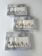 SARRA KAPAMA 2'Lİ ROKOKO NAKIŞLI HAVLU - LAVANTA