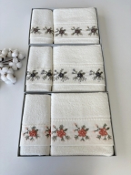 SARRA KAPAMA 2'Lİ ROKOKO NAKIŞLI HAVLU - SAKURA