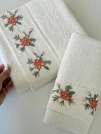 SARRA KAPAMA 2'Lİ ROKOKO NAKIŞLI HAVLU - SAKURA