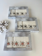 SARRA KAPAMA 2'Lİ ROKOKO NAKIŞLI HAVLU - SAKURA