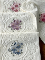 50x90 SARRA 3D BUKLE KREM 6'LI HAVLU - YILDIZ