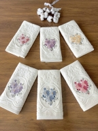 50x90 SARRA 3D BUKLE KREM 6'LI HAVLU - YILDIZ