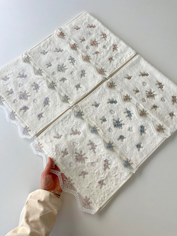 30x50 SARRA 6'LI BAMBU İPEK GÜPÜRLÜ HAVLU