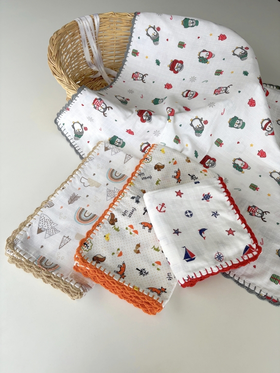 SARRA TIĞ OYALI MÜSLİN BEBEK ÖRTÜSÜ