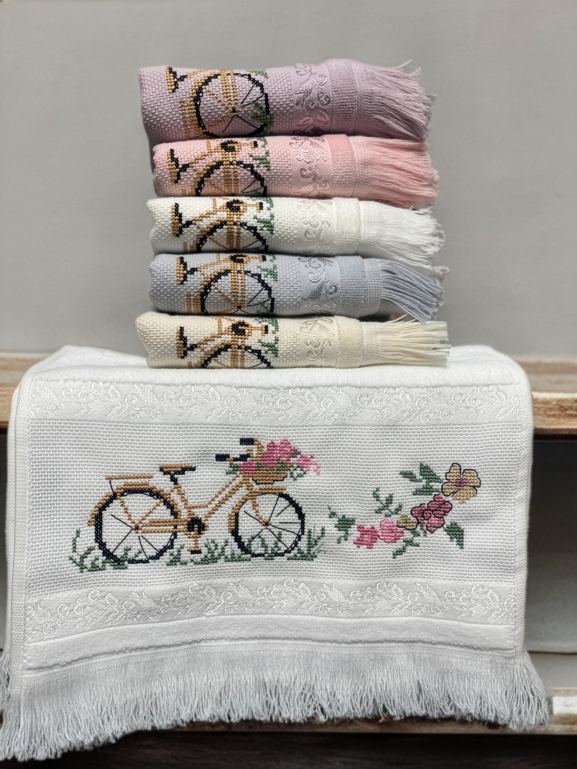 30x50 MYSOFT 6 LI NAKIŞLI HAVLU - BİSİKLET