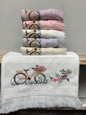 30x50 MYSOFT 6 LI NAKIŞLI HAVLU - BİSİKLET