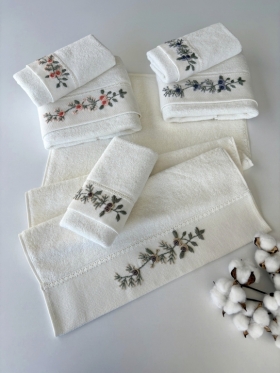 SARRA KAPAMA 2'Lİ ROKOKO NAKIŞLI HAVLU - GÜL