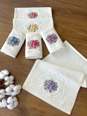 30x50 SARRA 3D BUKLE KREM 6'LI HAVLU - MENEKŞE