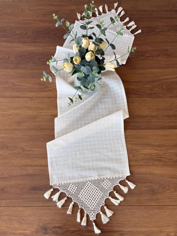 SARRA 40X190 NATURAL EL İŞİ DANTELLİ RANIR