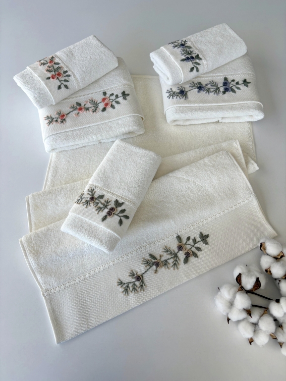 SARRA KAPAMA 2'Lİ ROKOKO NAKIŞLI HAVLU - GÜL