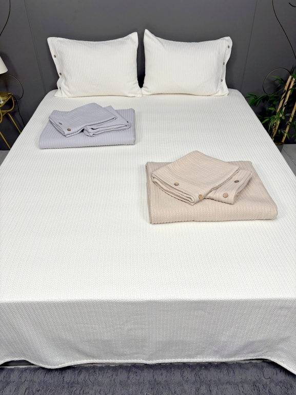 220x245 SARRA %100 PAMUK ÖRGÜ PİKE TAKIMI