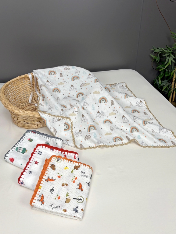SARRA TIĞ OYALI MÜSLİN BEBEK ÖRTÜSÜ